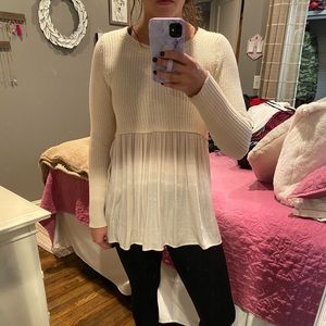 White Peplum Sweater